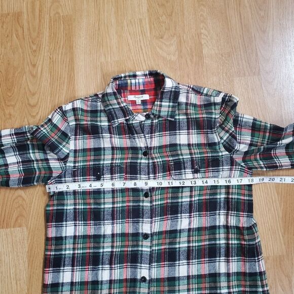 Madewell Oversized Classic Boyfriend Flannel Tartan Button-down Shirt sz Sm - Picture 8 of 12